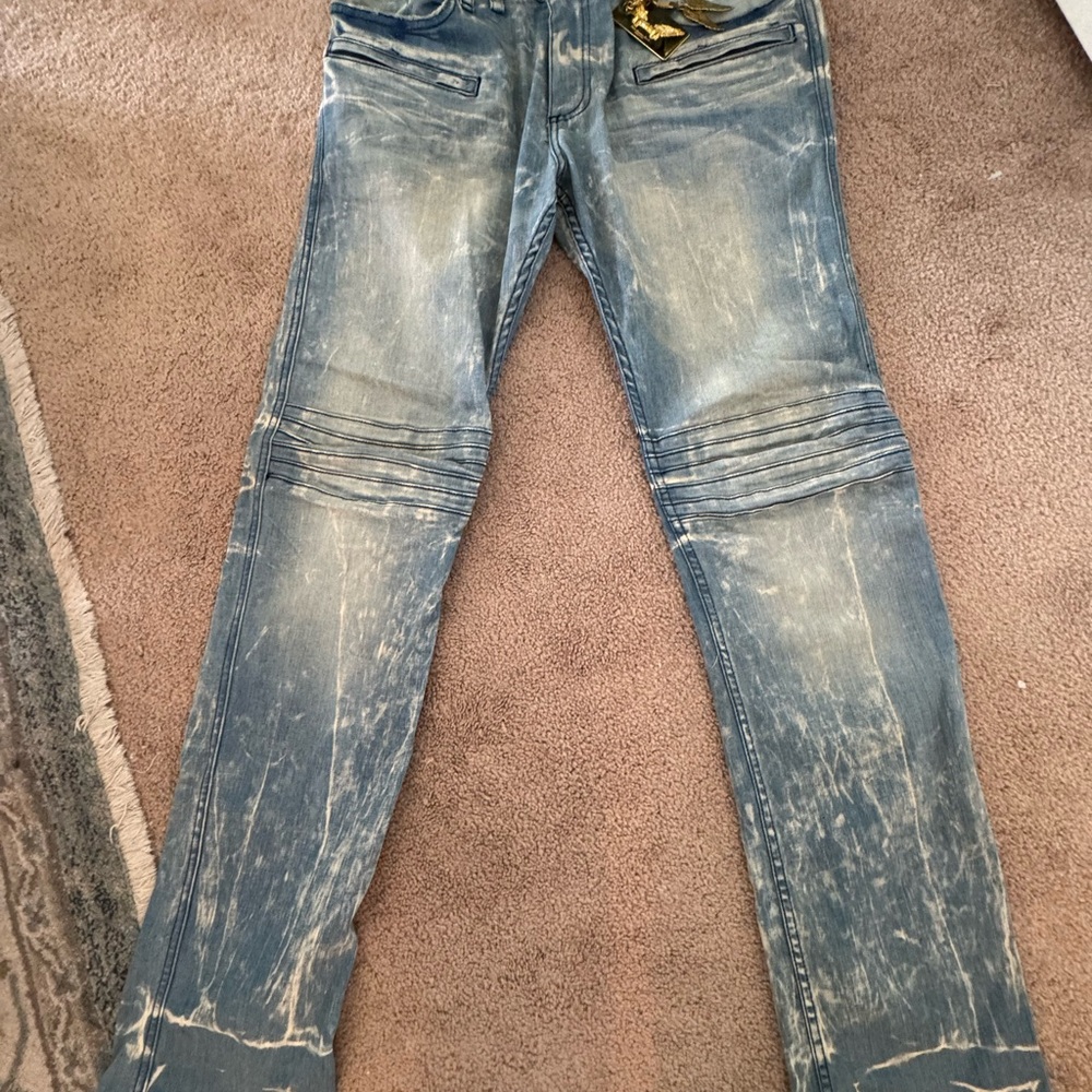 Robin's Jean 32 Blue Skinny Jeans Distressed